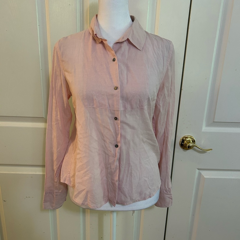 Banana Republic pink silk blend shirt, Small